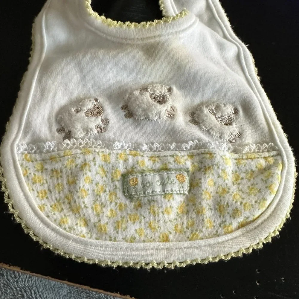 Carter's Easter Esque Baby Bib with Lambs and 